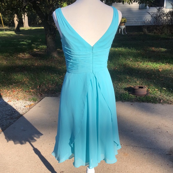 EUC Gorgeous Aqua David’s Bridal Dress - Picture 6 of 9